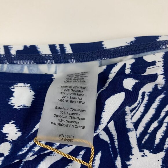 Beyond Control Womens Blue Animal Print High-Waist Bikini Swim Bottom Size 8 NWT - Picture 4 of 8
